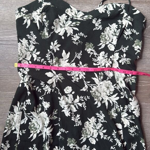 NEW Abercrombie & Fitch High-Slit Midaxi Dress green floral Large - Picture 12 of 15